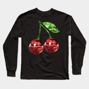 Pair of Disco Ball Red Cherries Long Sleeve T-Shirt
